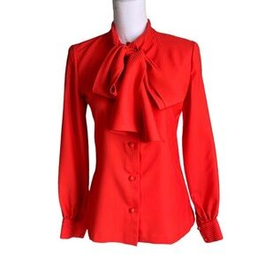 Fashion by Gregory Long Sleeve Button Down Collared Blouse Size 8